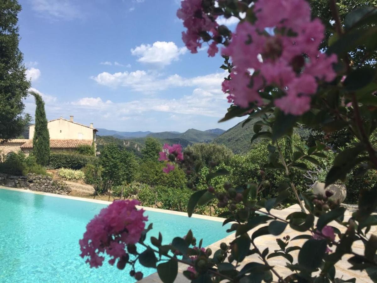 Gîte en Cévennes du sud, bergerie restaurée, 2 à 4 personnes, piscine, vue exceptionnelle, authenticité et confort Saint-Laurent-le-Minier Esterno foto